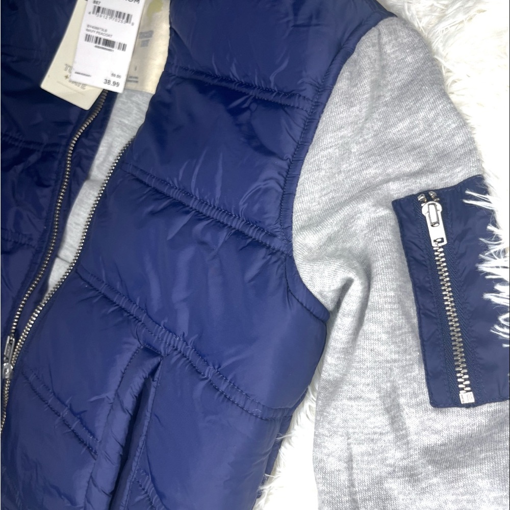 🔥NWT Nordstrom Kids NavyGray Pea Coat/ Puffer Vest w/Sleeves